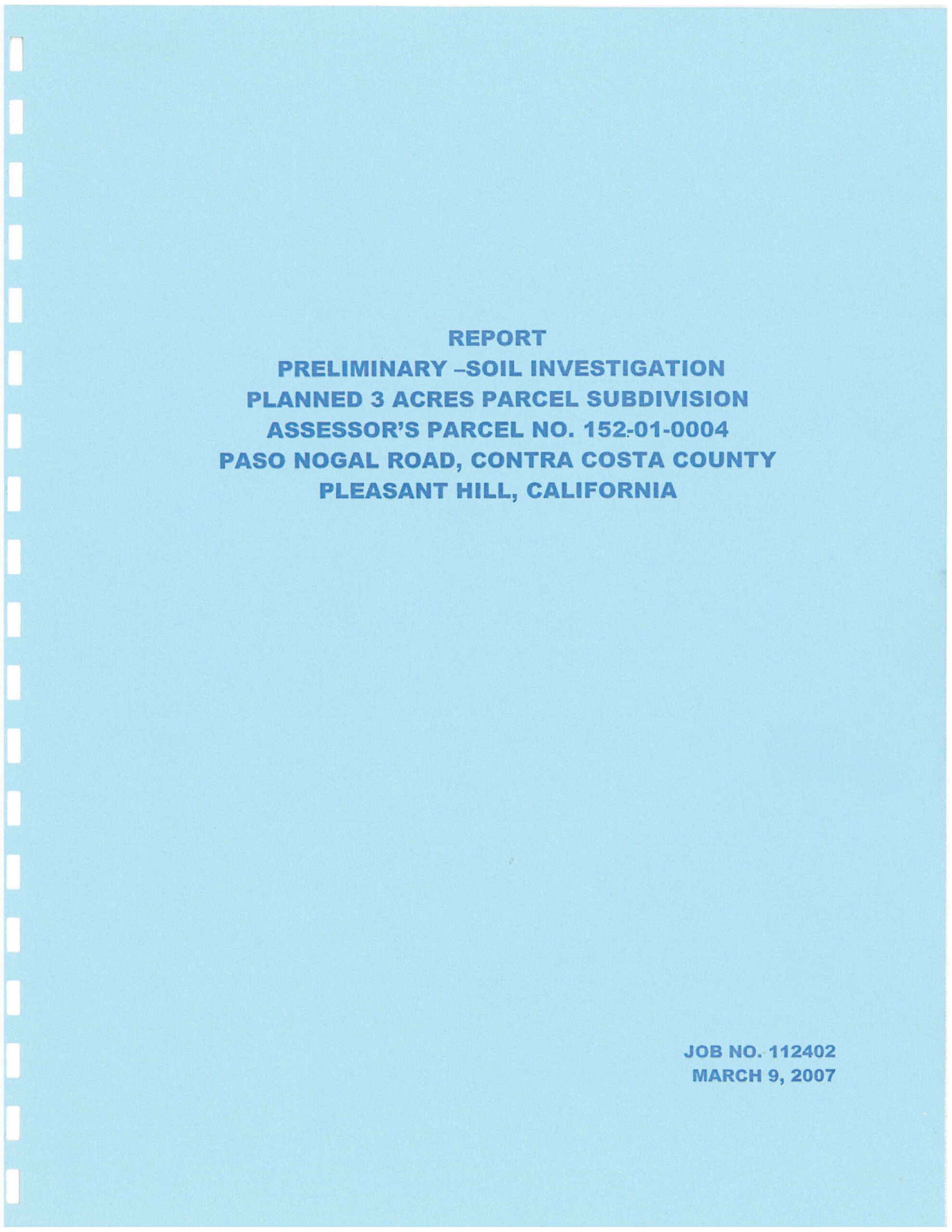 Preliminary Soil Report Preliminary Soil Report